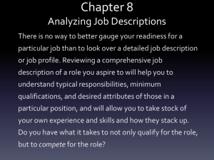 Chapter 8 Analyzing Job Descriptions