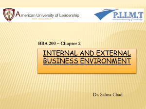 internal and external business environment