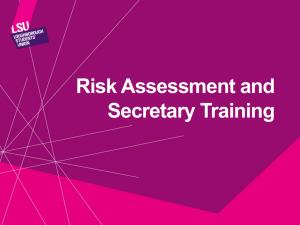 Risk Assessment and Secretary Training
