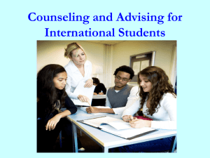 Counseling and Advising for International