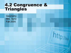 4.2 Congruence & Triangles