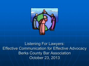 JUST Listening - Pennsylvania Bar Association
