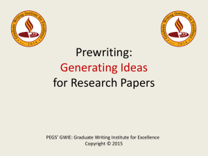 Prewriting Workshop for online - GWIE | Gradute Writing Institute for
