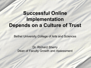 Successful Online Implementation Depends on a Culture of Trust