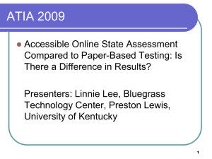 Accessible Online State Assessment Compared to PAper