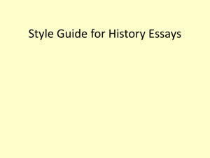 Essay Style Guide - CLIO History Journal
