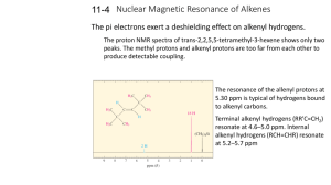 Nuclear Magnetic Resonance of Alkenes