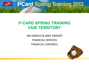 P-Card Spring Training - Arizona State University