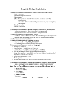 SciMethStudyGuide - OSMS Grade Six Homework