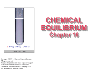 Chapter 16-Chemical Equilibrium