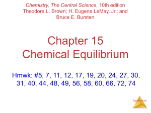 Chapter 15 Chemical Equilibrium