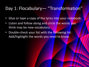 Day 1: Flocabulary— “Transformation”