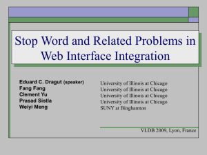 Stop Word and Related Problems in Web