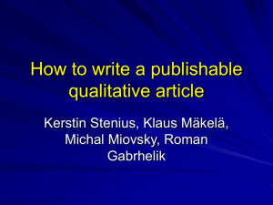 How to write a (scientific) qualitative article