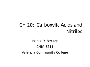 CH 20: Carboxylic Acids and Nitriles