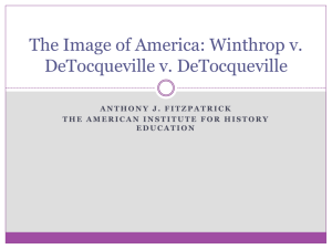The Image of America: Winthrop v. DeTocqueville v. DeTocqueville