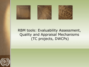 Results-based Management Tools: Evaluability Assessment, Quality