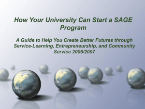 How a University Can Start a SAGE Program