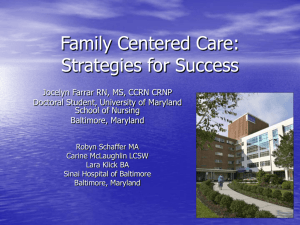 Family Centered Care: Strategies for Success