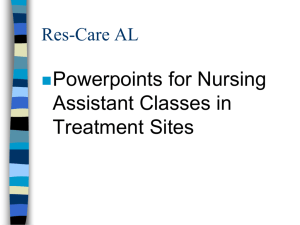 Powerpoints for Nursing Assistant Classes in Treatment