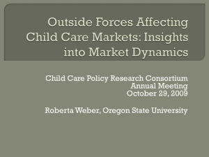 Outside Forces Affecting Child Care Markets: Insights into Market