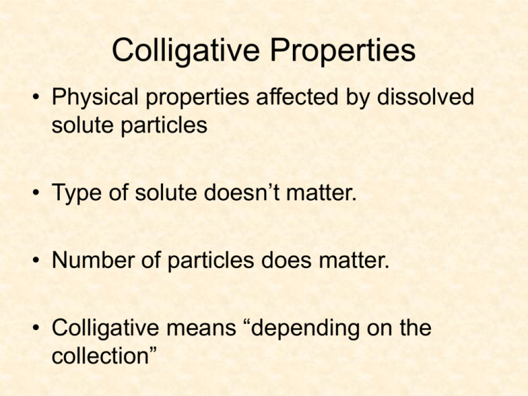 Colligative Properties