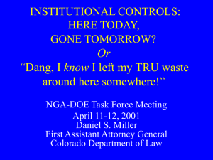 FFTF Meeting - Institutional Controls: Here Today, Gone Tomorrow?