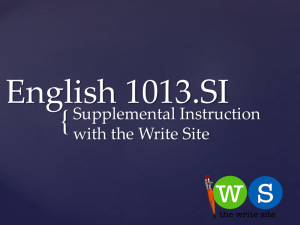 Introduction to English 1013 Supplemental Instruction!