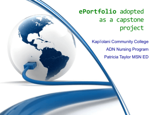 ePortfolio Adopted as Capstone Project Presentation