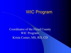 WIC program update