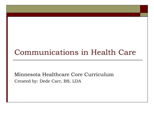 Communications in Health Care