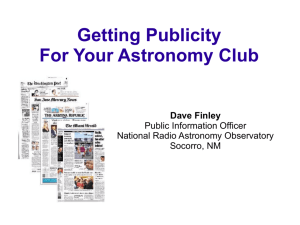 Getting Publicity for Your Astronomy Club