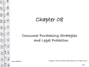 Consumer Purchasing and Legal Protection Chpt8