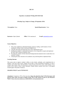 IRE 103 Expository (Academic) Writing (2015