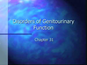 Disorders of Genitourinary Function