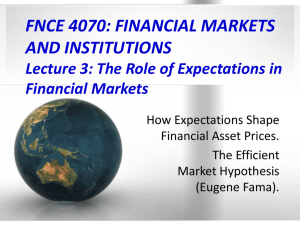 The Role of Expectations in Financial Markets