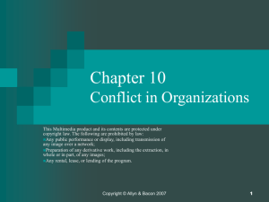 Chapter 10 Conflict in Organizations