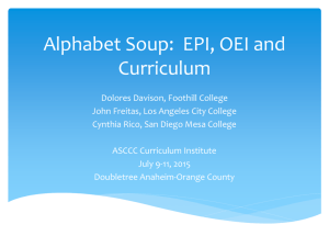 The EPI, OEI, and Curriculum