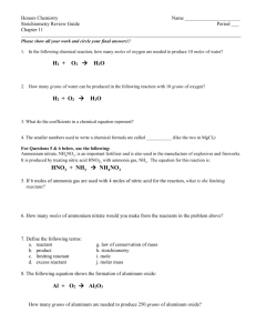 (H) Chapter 11 Study Guide