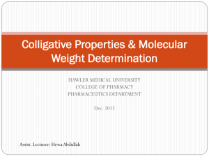 Colligative Properties & Molecular Weight