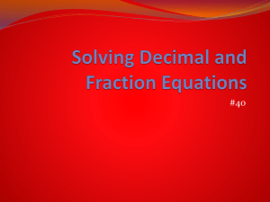 Solving Decimal and Fraction Equations HW Notes