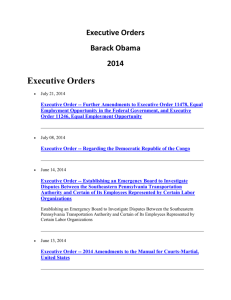 Executive Orders Pt. 4: OBAMA 2014