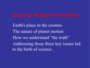 The Origins of Modern Astronomy