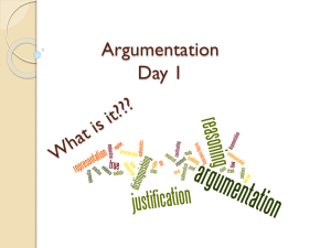 Day 1 Argumentation PARTICIPANT handout