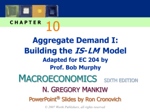 Aggregate Demand I: Building the IS