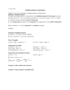 7.2 notes calculus Antidifferentiation by Substitution