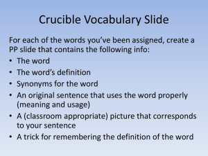 Crucible Vocabulary Slide