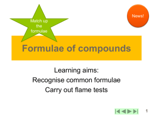 Formulae of compounds