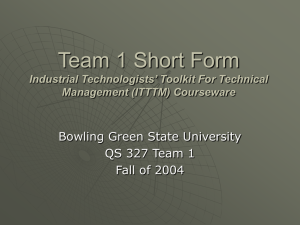 Phase 1 Short Form Industrial Technologists' Toolkit For Technical