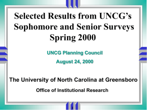 SEQ Presentation - Office of Institutional Research, UNCG